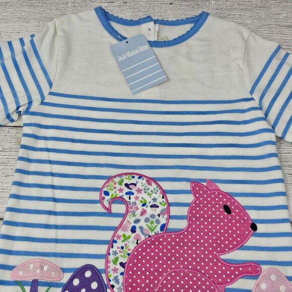 NWT JOJO MAMAN BEBE Squirrel Long Sleeve Cotton Graphic Top Size 5-6 Years - Picture 1 of 4